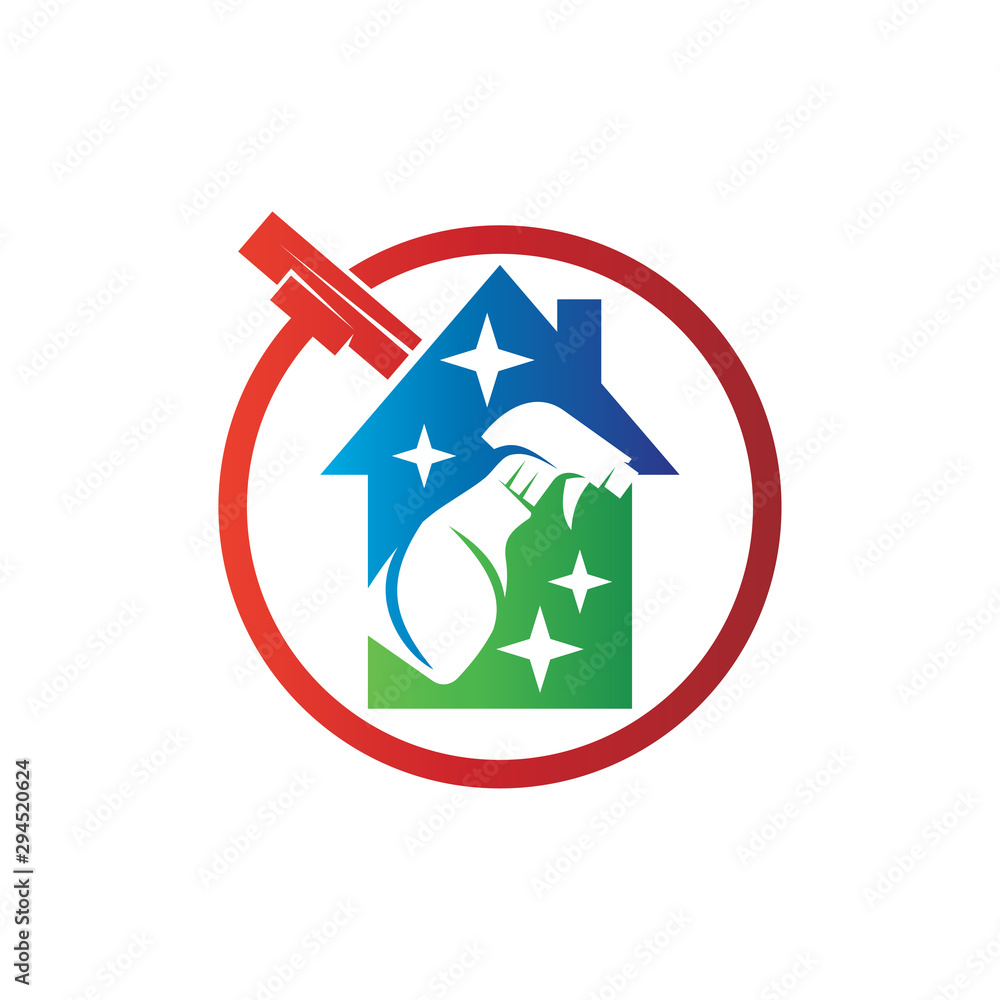 Cleaning Service Spray Wiper Home Business logo design Vector Cleaning Service Spray Wiper Home Business logo design Vector