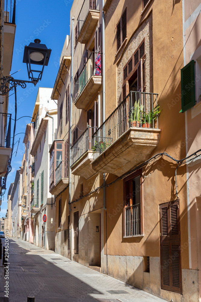 Palma de Mallorca - The mediterranean street in light.