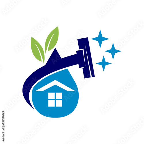 Cleaning Service Drop water wiper Business logo design template
