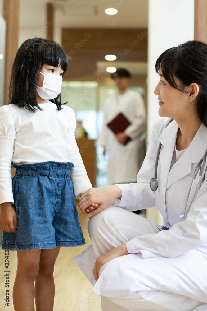 Obraz premium 先生と女の子