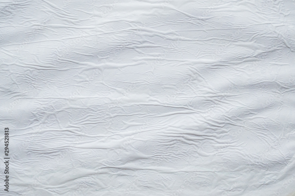 Obraz premium Blank white crumpled creased torn paper poster texture surface background