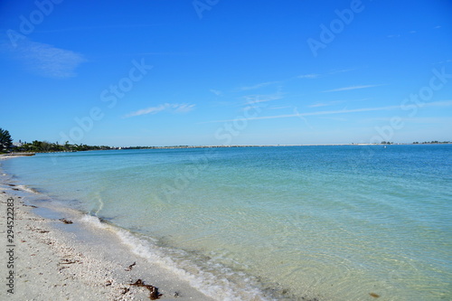 Clear water of Fort Myers Beach in Florida  USA