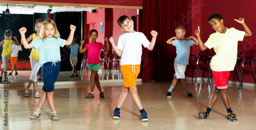 Kids having dancing class in studio