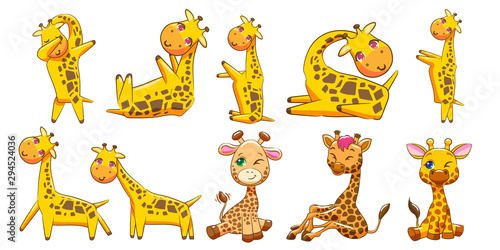giraffe vector set clipart design