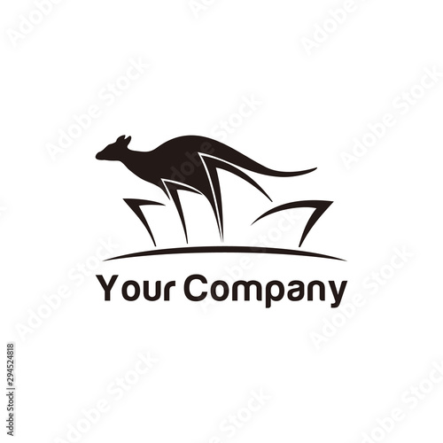 Sydney opera house and kangaroo for a good logo themed in Australia.