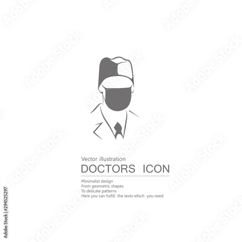 Vector drawn doctor. Isolated on white background.