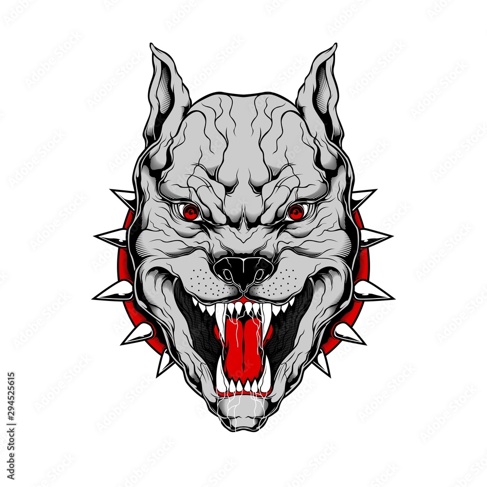 grunge style pit bull hand drawing vector,.vector hand drawing,Shirt  designs, biker, disk jockey, gentleman, barber and many others.isolated and  easy to edit. Vector Illustration Stock Vector | Adobe Stock