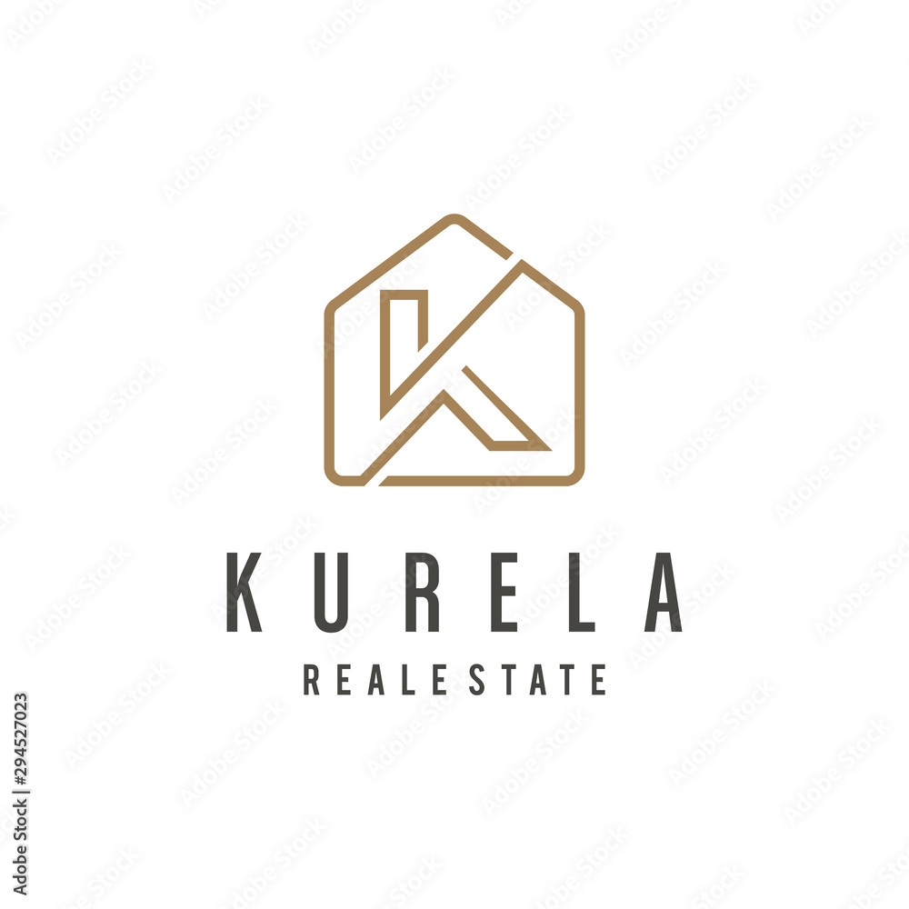 Modern K Real Estate , Property and Construction Logo design. Stock