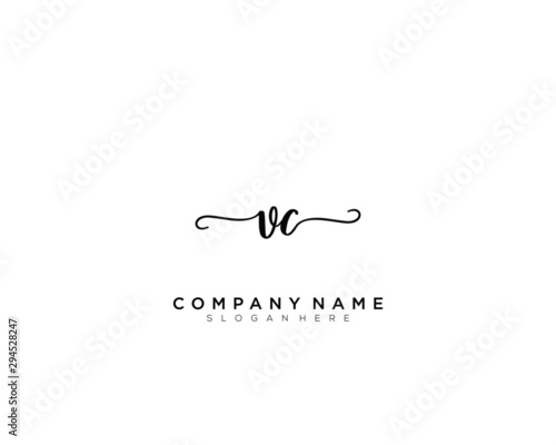 VC Initial Handwriting Logo Vector