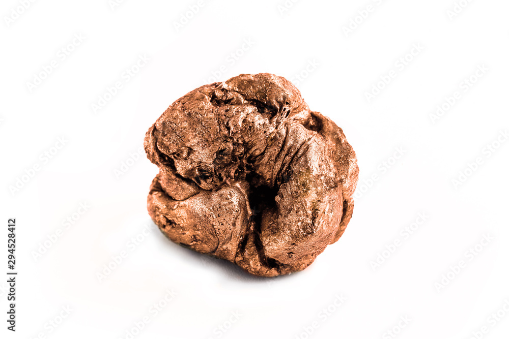 bronze nugget precious stone on white background bronze nugget precious stone on white background