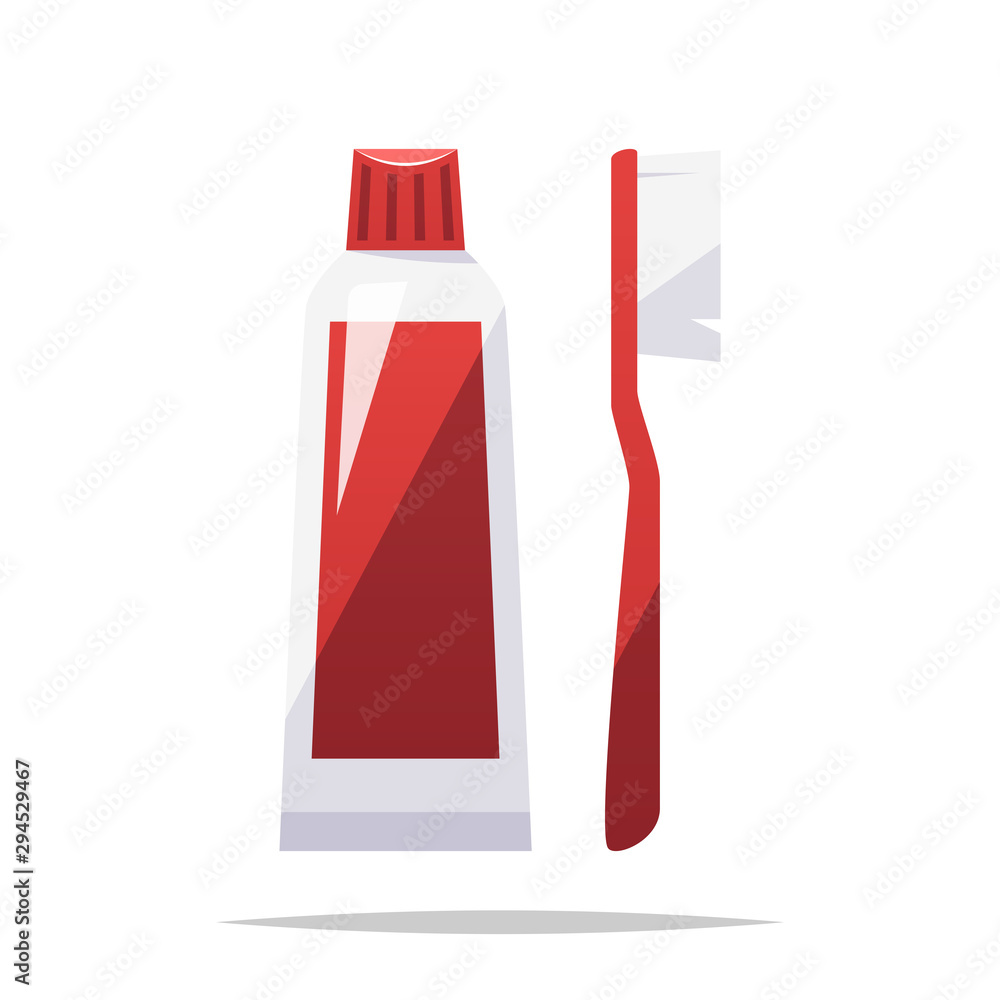 Toothbrush and toothpaste vector isolated illustration Toothbrush and toothpaste vector isolated illustration