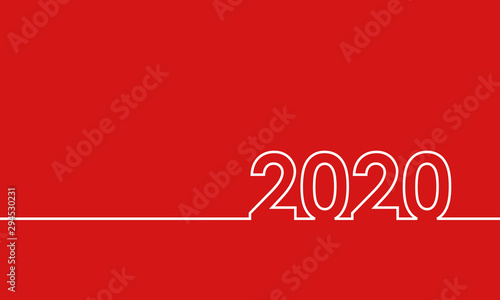 2020 happy new year, simple vector background or cover