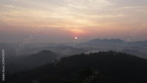 Spectacular view of Sunrise from Narhari Parvatha, Bantwal, DK KA India- zooming out photo