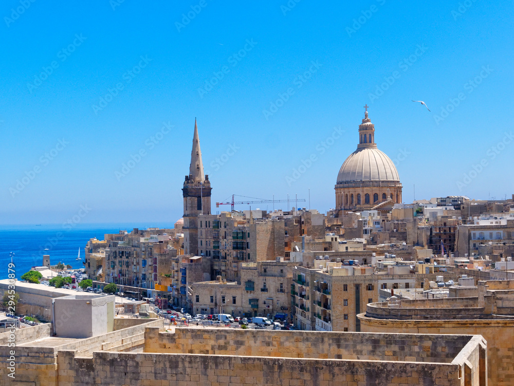 View of the old city of Valletta. Malta.