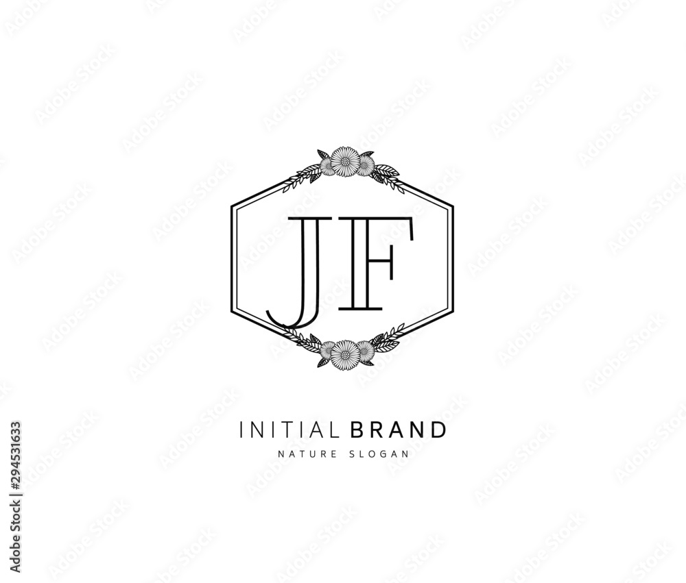 J F JF Beauty vector initial logo, handwriting logo of initial signature, wedding, fashion, jewerly, boutique, floral and botanical with creative template for any company or business. J F JF Beauty vector initial logo, handwriting logo of initial signature, wedding, fashion, jewerly, boutique, floral and botanical with creative template for any company or business.