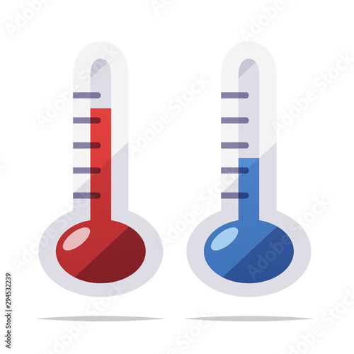 Hot and cold thermometer vector isolated illustration