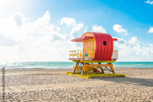 Lifeguard station in miami beach, florida, america, usa © Mariakray