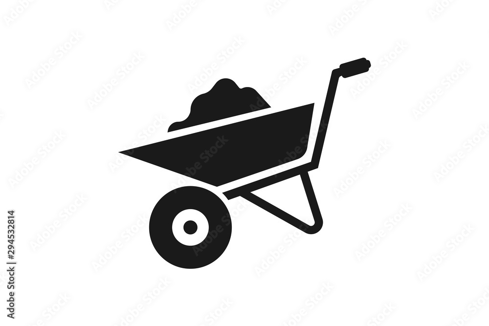 wheelbarrow icon vector design illustration wheelbarrow icon vector design illustration