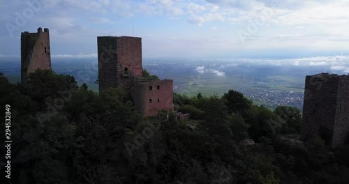 Flying Through the Three Castles of Eguisheim in Alsace-Lorraine, France