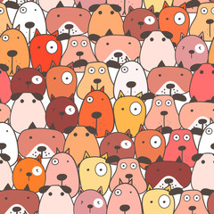 Keuken achterwand Honden patronen Schattige honden cartoon kinderpatroon  © OneyWhyStudio