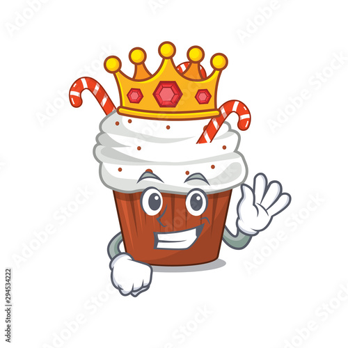 King christmas cupcake with in cartoon shape