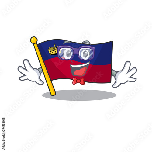 Geek flag liechtenstein hoisted above cartoon pole
