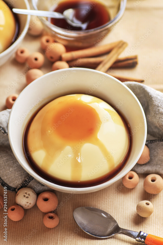 Flan, traditional spanish dessert with cheese and caramel. Flan, traditional spanish dessert with cheese and caramel.