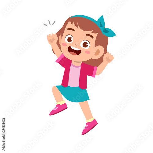 cute kid teen girl show facial expression