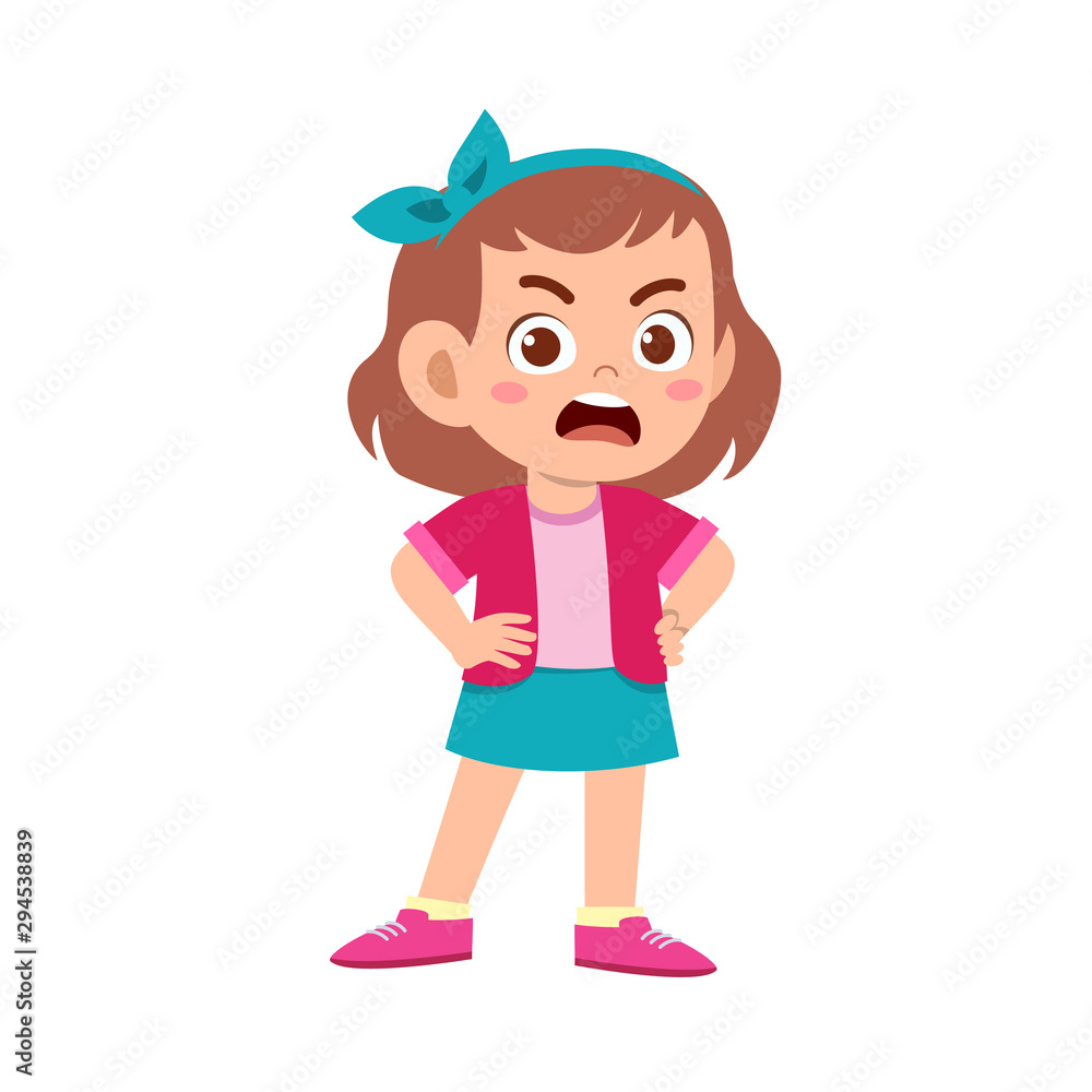 cute kid teen girl show facial expression cute kid teen girl show facial expression