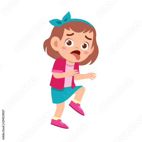 cute kid teen girl show facial expression