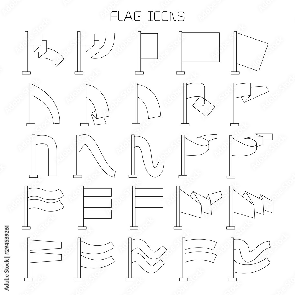 vector set of flag and pennant icons vector set of flag and pennant icons