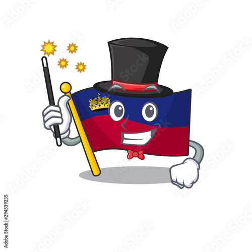 Magician flag liechtenstein in the cartoon shape