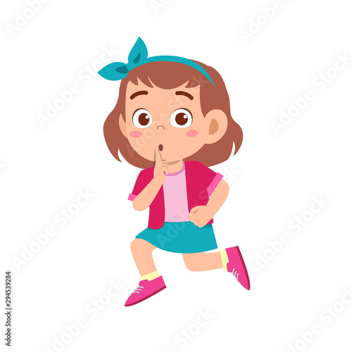 cute kid teen girl show facial expression