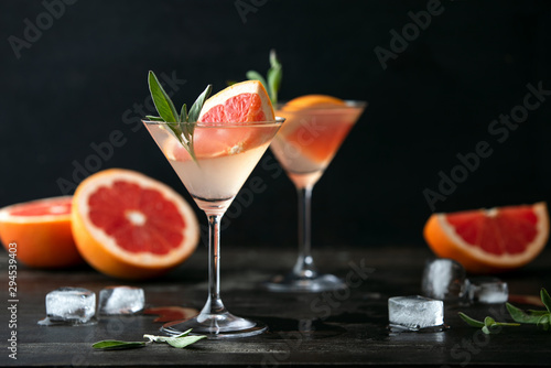 Sage and pink grapefruit gimlet, front view