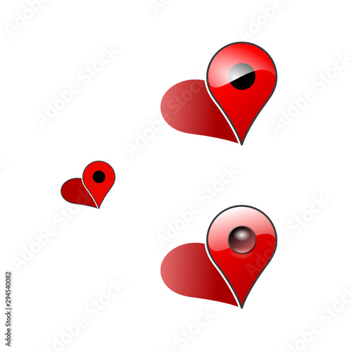 Icona "localizzazione dell'amore"