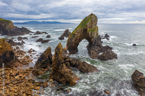 Aerial view of the Crohy Head Sea Arch, County Donegal - Ireland photo