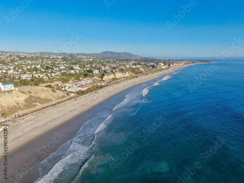 Aerial view of San Clemente coastline town and beach © Unwind