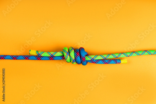 Rope and knot on  background.
 photo