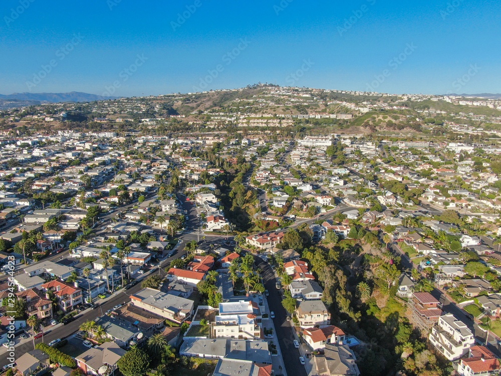 Fototapeta premium Aerial view of San Clemente coastline town