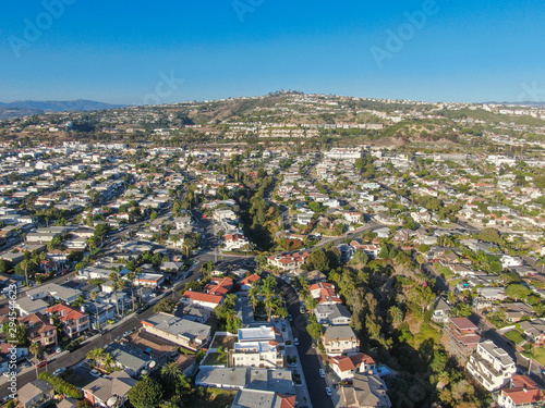 Aerial view of San Clemente coastline town
