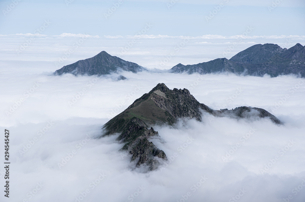 summit in clouds