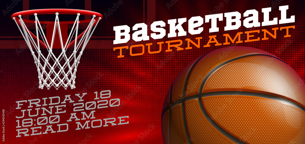 Basketball Poster Vector. Tournament Banner Advertising. Sports