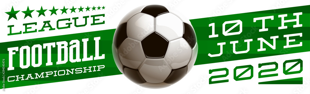 Φωτογραφία football modern sports poster cup design banner with 3d realistic shiny ball