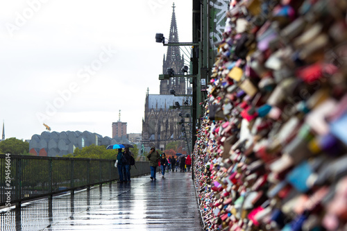 Love Locks on the Hohenzollern Bridge at cologne in germany