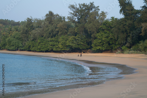 Om beach landscape, sandy coast, tropical forest and sea © Tatiana Parfenteva