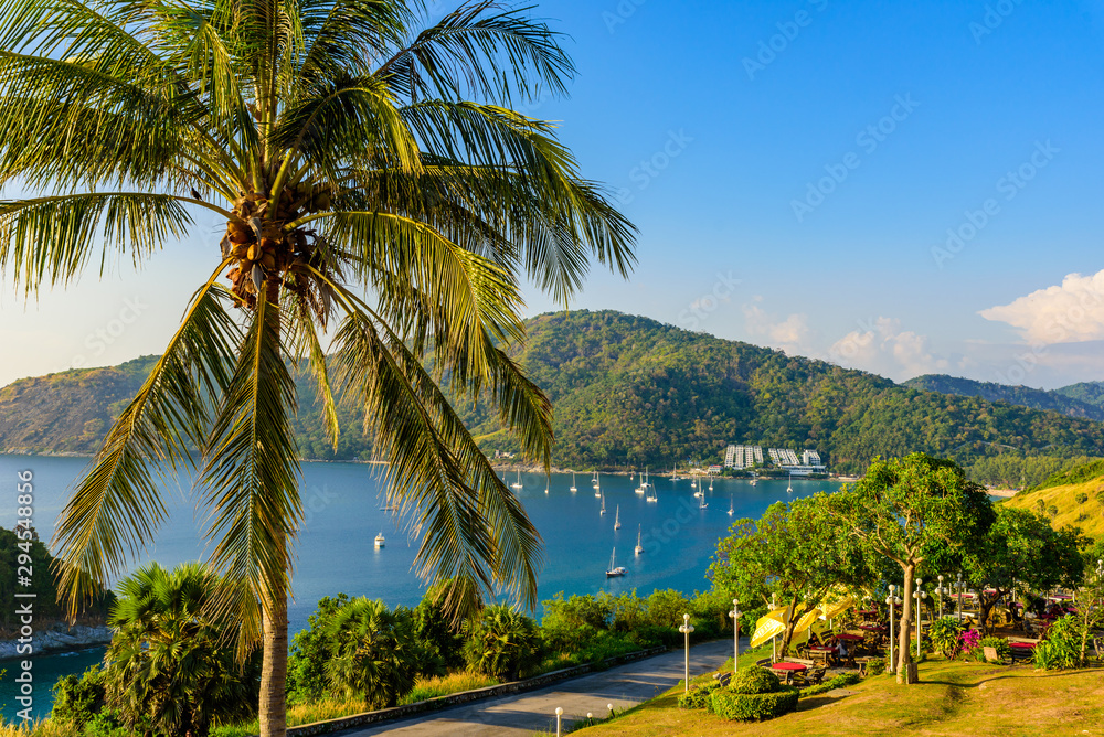 Phromthep cape viewpoint at sunset in Phuket, beautiful coast scenery on tropical island with paradise beaches, Thailand Phromthep cape viewpoint at sunset in Phuket, beautiful coast scenery on tropical island with paradise beaches, Thailand
