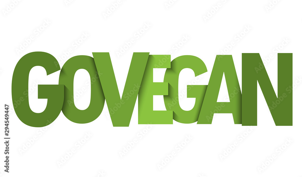GO VEGAN green gradient vector typography banner