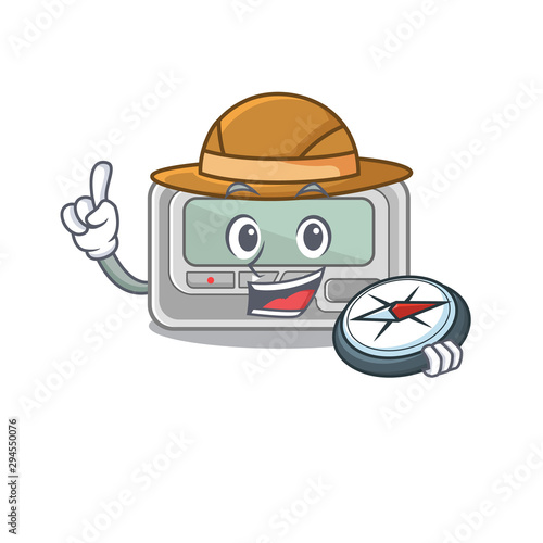 Explorer toy pager in the character shape