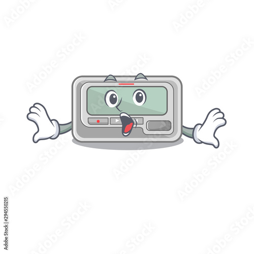 Surprised toy pager in the character shape