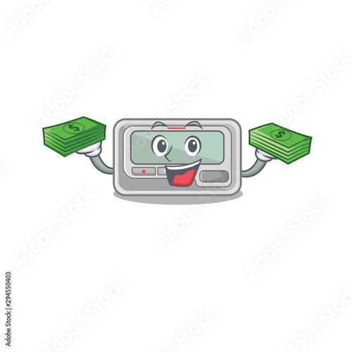 With money bag toy pager in the character shape